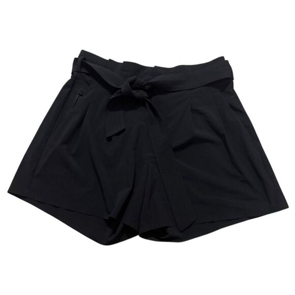 Athleta black paper bag style shorts size 6 - Picture 1 of 3